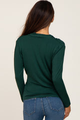 Green Long Sleeve Wrap Nursing Top