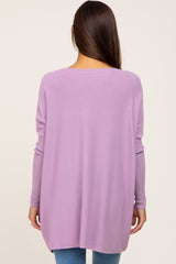 Light Mauve Pocketed Dolman Sleeve Maternity Top