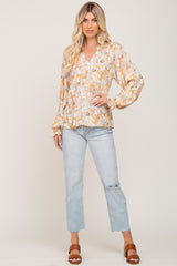 Sage Floral Long Sleeve Blouse