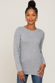 Heather Grey Basic Long Sleeve Top