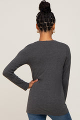 Charcoal Basic Long Sleeve Top