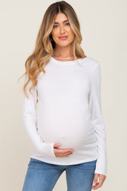 Ivory Basic Long Sleeve Maternity Top