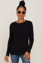 Black Basic Long Sleeve Top