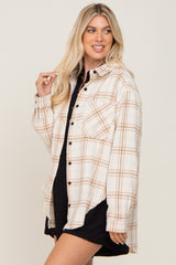 Cream Plaid Brushed Flannel Top