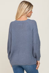 Blue Puff Sleeve Sweater