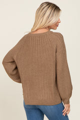 Mocha Puff Sleeve Sweater