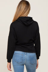 Black Heathered Hooded Maternity Sweatshirt