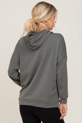 Olive Heathered Hooded Sweatshirt