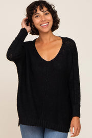 Black Chunky Knit Sweater