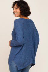 Blue Chunky Knit Sweater