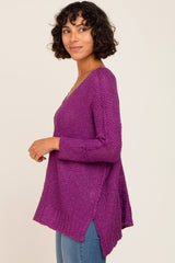 Purple Chunky Knit Sweater