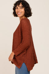 Rust Chunky Knit Sweater