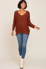 Rust Chunky Knit Sweater