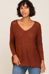 Rust Chunky Knit Sweater