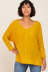 Mustard Chunky Knit Maternity Sweater