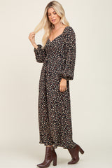 Black Floral Sweetheart Maxi Dress