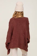 Brown Soft Knit Dolman Sleeve Maternity Cardigan