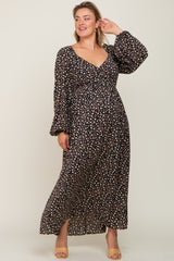 Black Floral Sweetheart Maternity Plus Maxi Dress