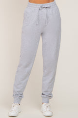 Heather Grey Basic Drawstring Sweatpants