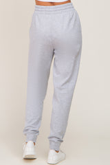 Heather Grey Basic Drawstring Sweatpants