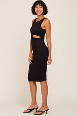 Black Cutout Midi Dress