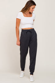 Charcoal Basic Drawstring Sweatpants