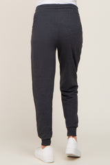 Charcoal Basic Drawstring Maternity Sweatpants