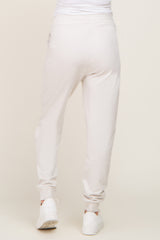 Ivory Basic Drawstring Maternity Sweatpants