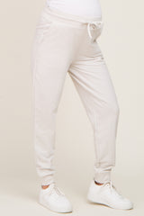 Ivory Basic Drawstring Maternity Sweatpants