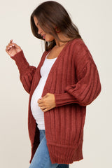 Burgundy Knit Maternity Sweater