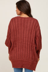 Burgundy Knit Maternity Sweater