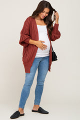 Burgundy Knit Maternity Sweater