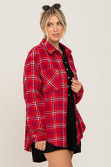 Red Plaid Brushed Flannel Top