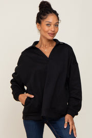 Black Collared Pullover Sweater