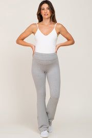 Heather Grey Flared Maternity Leggings