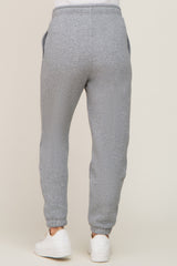 Heather Grey Basic Fleece Maternity Sweatpants