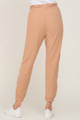 Taupe Ribbed Drawstring Joggers