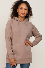 Taupe Fleece Front Pocket Hoodie