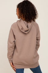 Taupe Fleece Front Pocket Hoodie