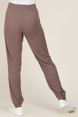 Mocha Drawstring Tapered Jogger Pants