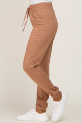 Camel Drawstring Tapered Jogger Pants