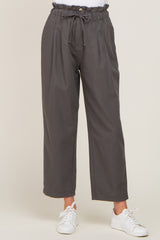 Charcoal Drawstring Pleated Denim Pants