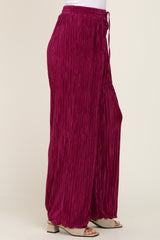 Burgundy Pleated Wide Leg Pants