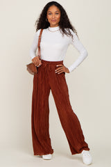 Rust Pleated Wide Leg Pants