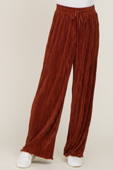 Rust Pleated Wide Leg Pants