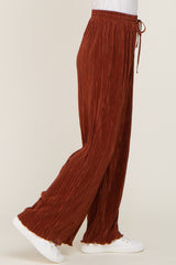 Rust Pleated Wide Leg Pants