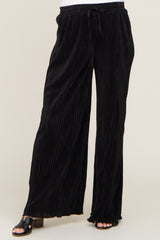 Black Pleated Maternity Wide Leg Pants