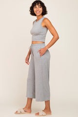 Heather Grey Crop Tank Lounge Set