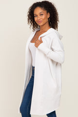 Ivory Hooded Long Cardigan