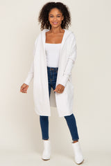 Ivory Hooded Long Cardigan